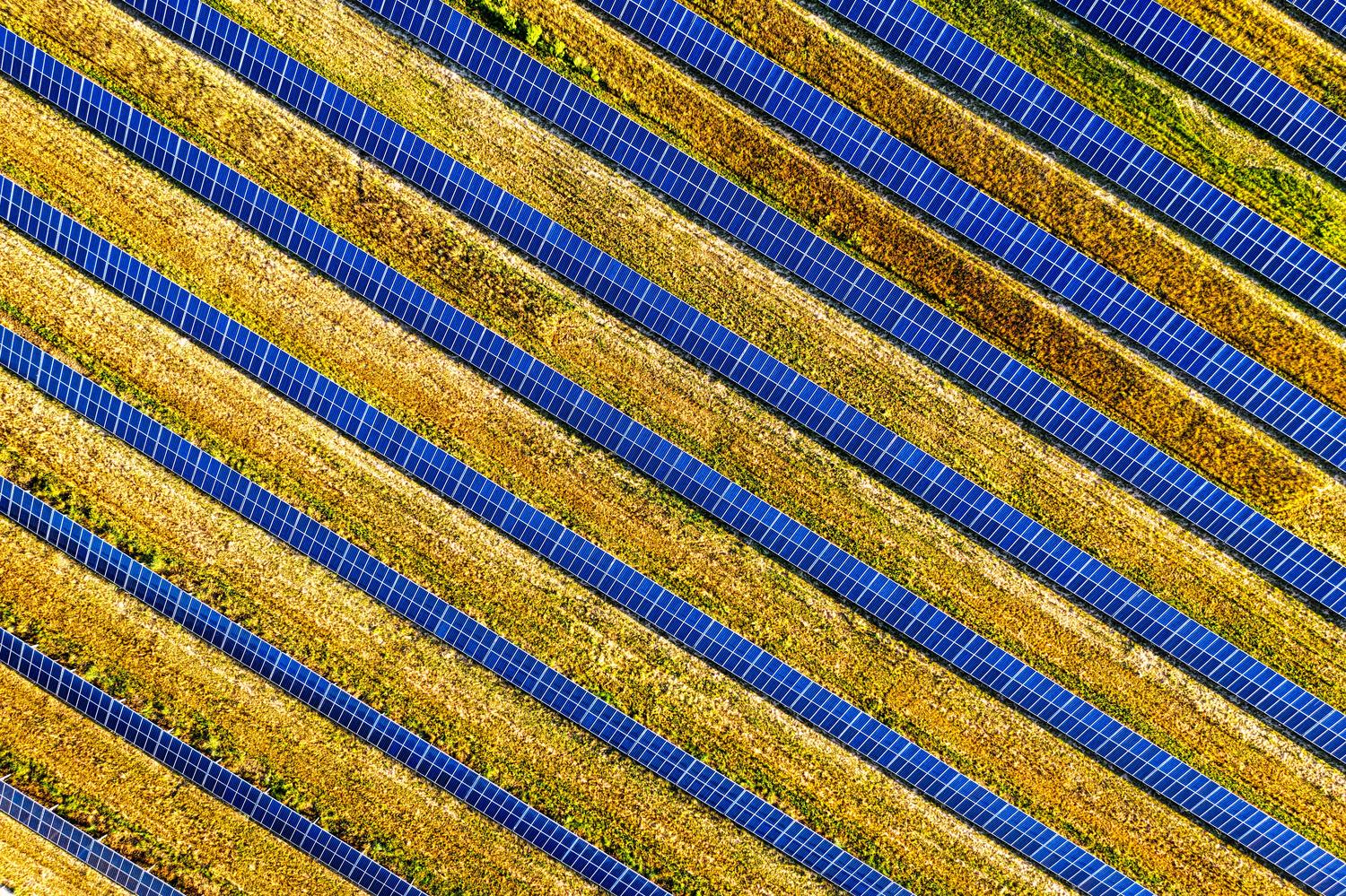 Planta solar fotovoltaica a gran escala en el campo, simbolizando la transición energética y la soberanía energética de Francia. Planta solar fotovoltaica a gran escala en el campo, simbolizando la transición energética y la soberanía energética de Francia.