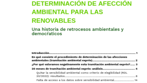 procedimientos de determinación de afección ambiental